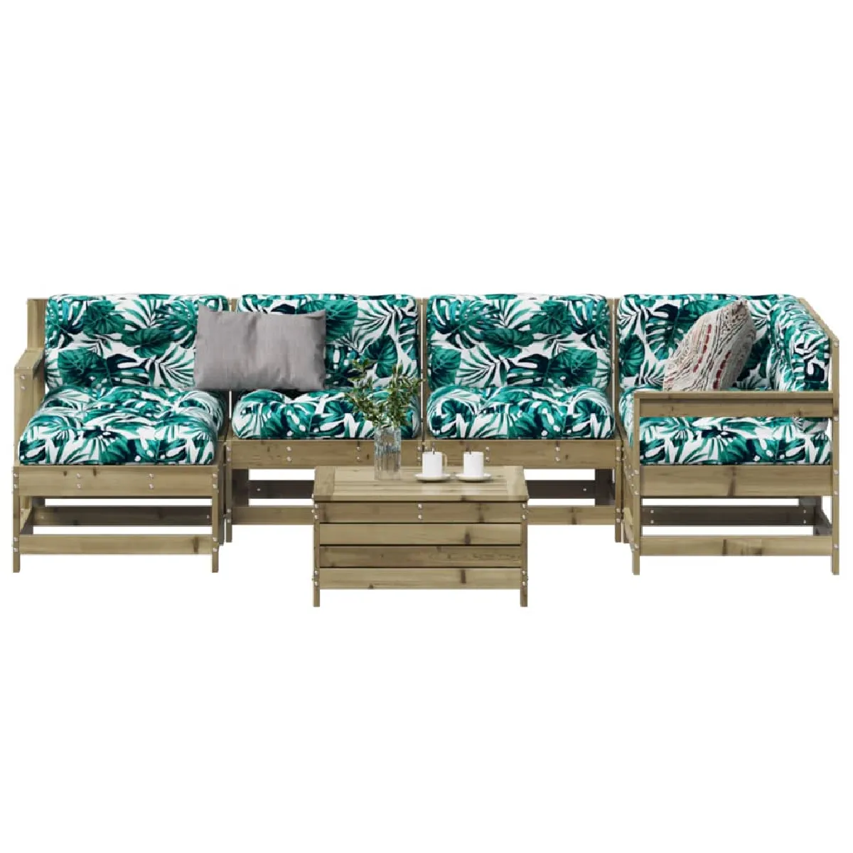 VIDAXL Salon de jardin modulable GENERIQUE 7 pieces 62 x 62 x 70.5 cm