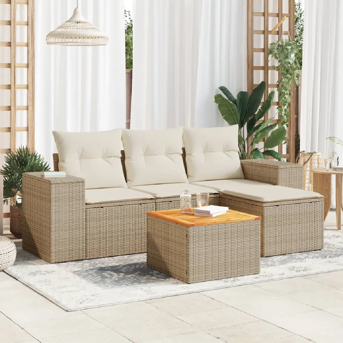 Salon de jardin vidaXL 5 pcs - vue 9