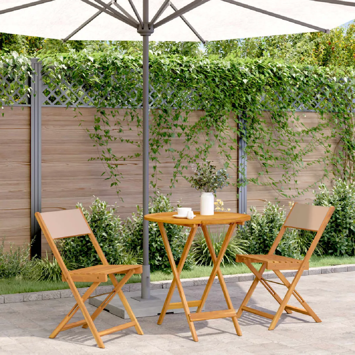 vidaXL Jeu de Bistro Balcon 3pcs Aluminium Coulé Salon de Jardin Balcon 42165 - vue 8