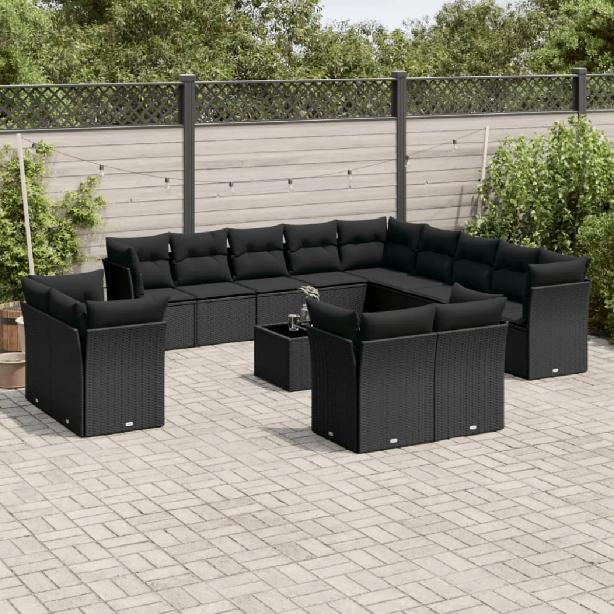 VIDAXL  Salon de jardin 14 pcs r&eacute;sine tress&eacute;e
