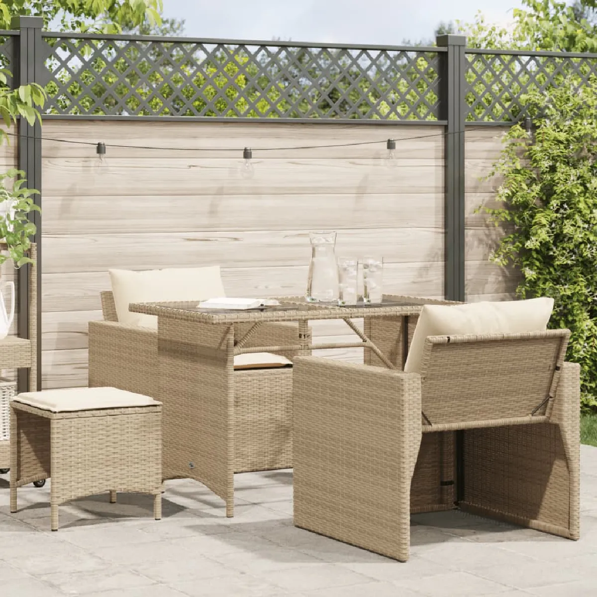 VidaXL Ensemble Salon de Jardin 4 Pcs