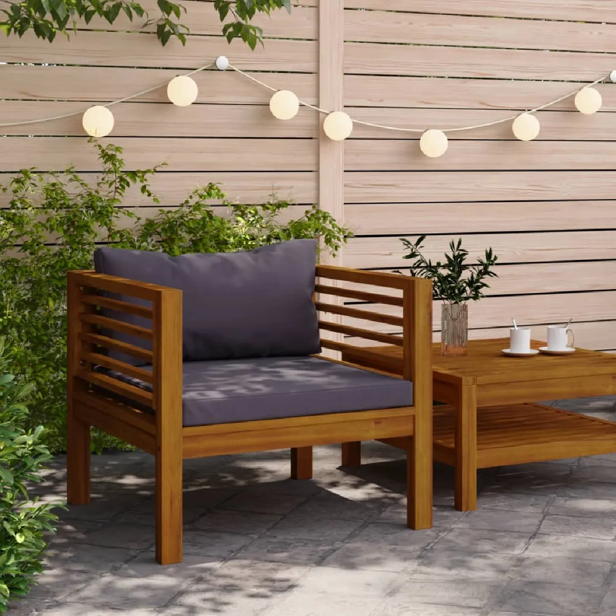 Chaise de jardin vidaXL Bois d'acacia