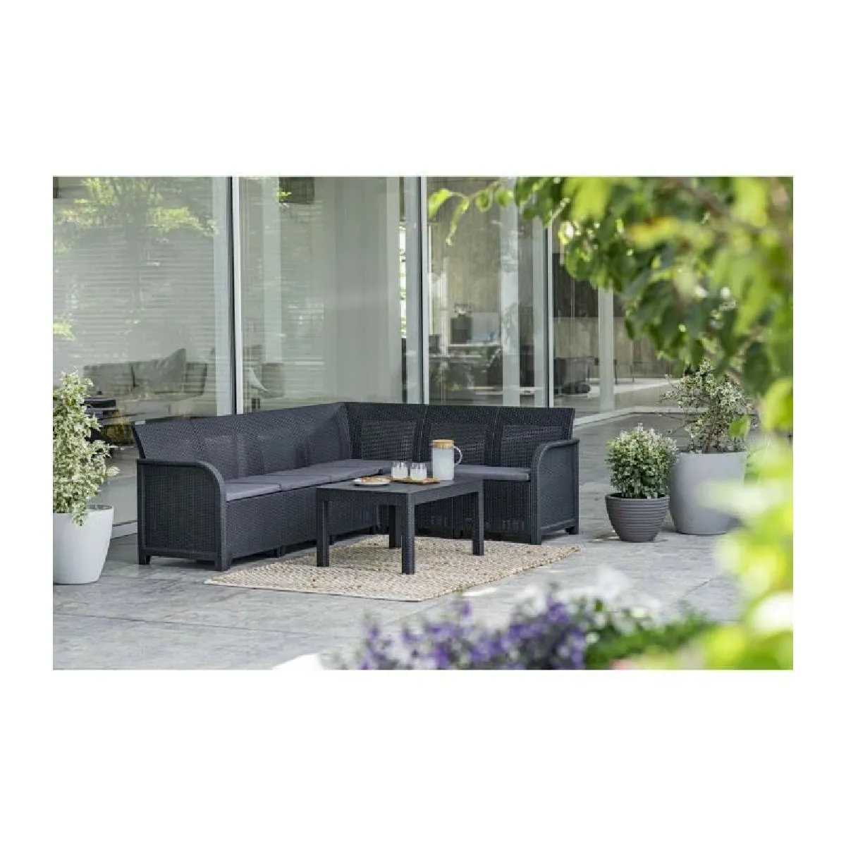 Comparer les prix de Allibert table basse San Remo - Gris graphite