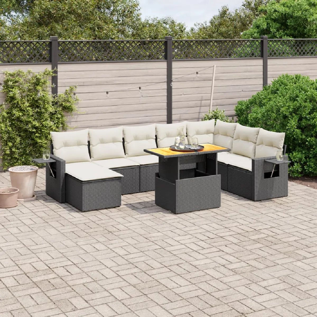 vidaXL Salon de jardin 9 pcs avec coussins - vue 9