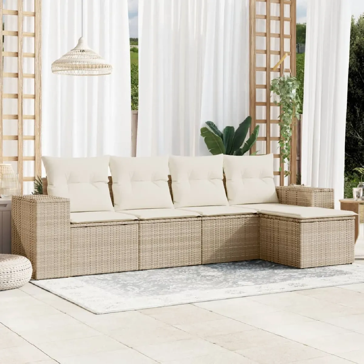 Salon de jardin avec coussins - vue 7