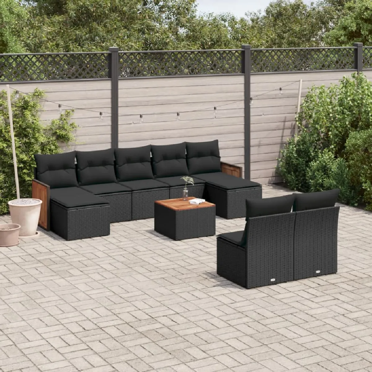 Salon de jardin VIDAXL 10 pcs Coussins