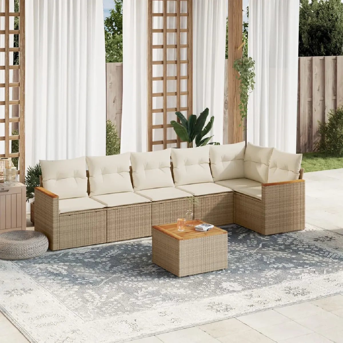 vidaXL Ensemble de jardin 7 pcs - vue 4