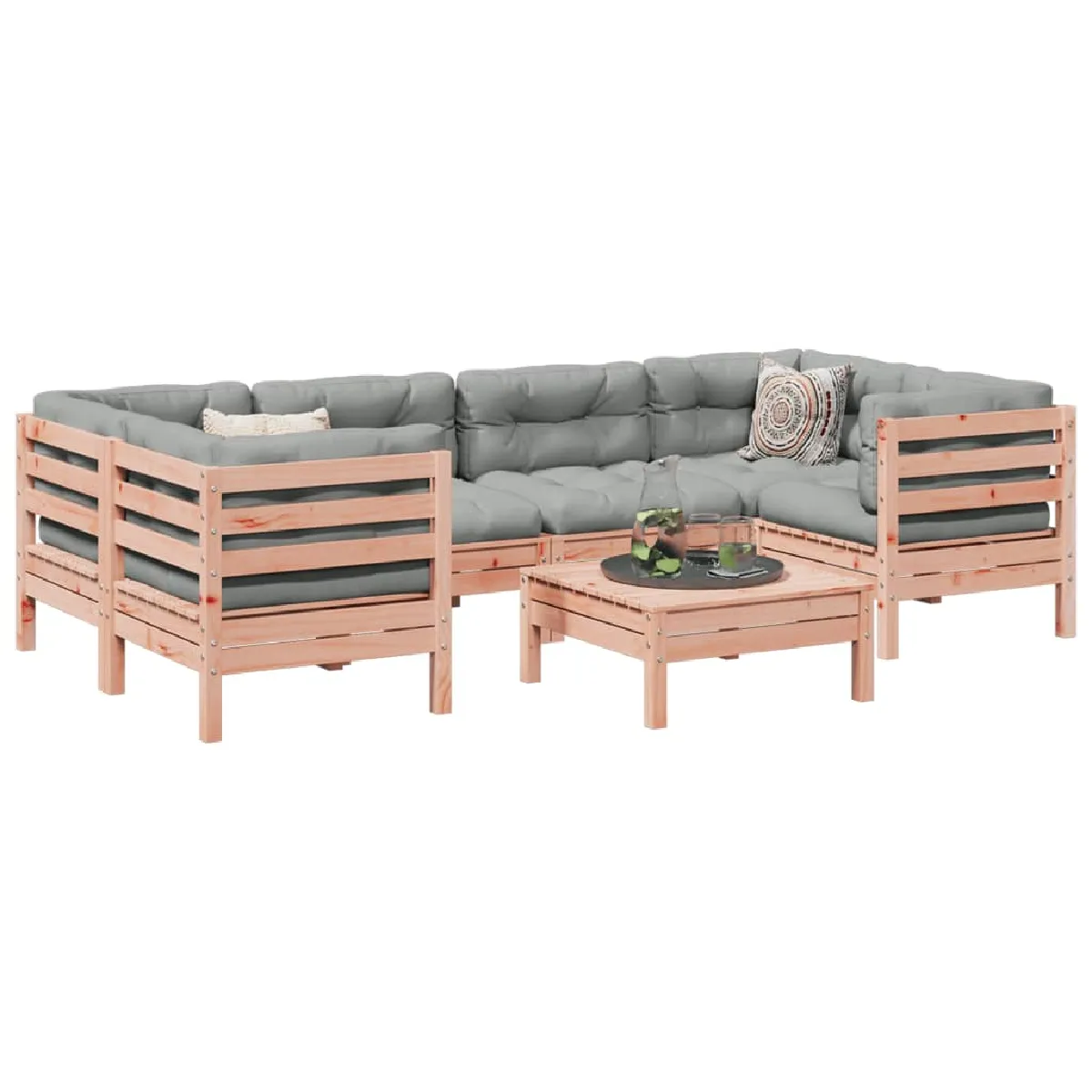 vidaXL Salon de jardin 7 pcs Bois - vue 2
