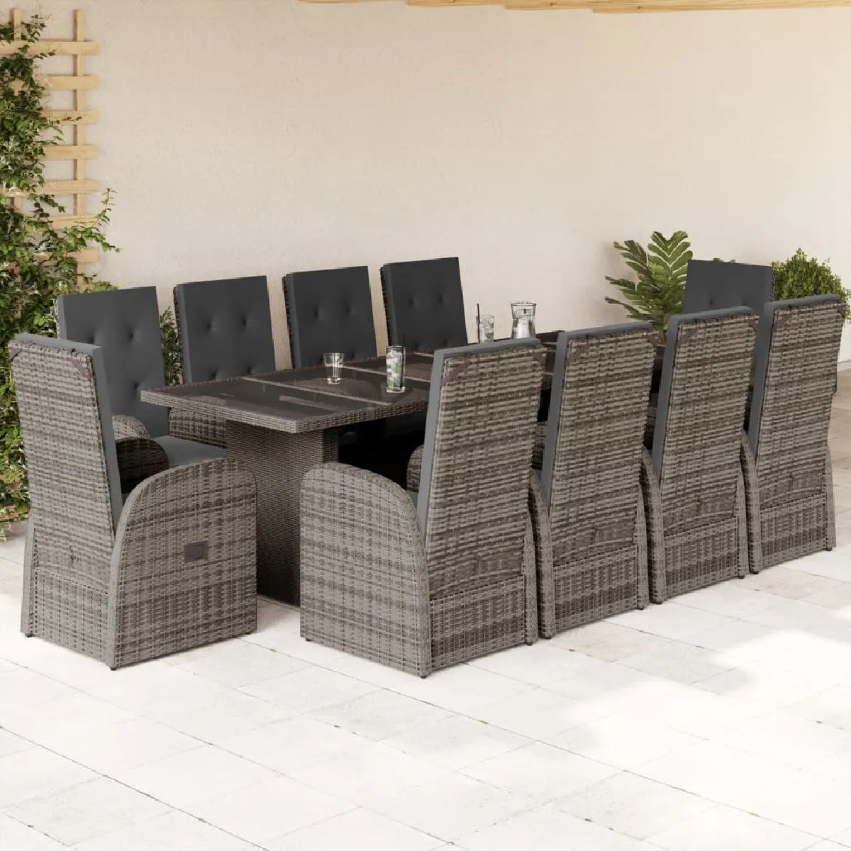vidaXL Ensemble à manger de jardin 11 pcs - vue 3