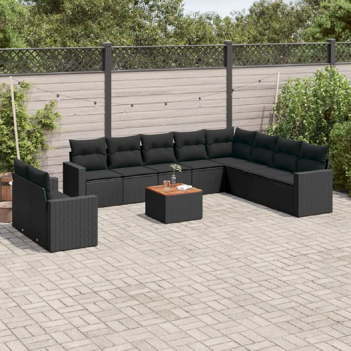 Vidaxl Ensemble Salon de Jardin 11 pcs Résine Tressée - vue 4
