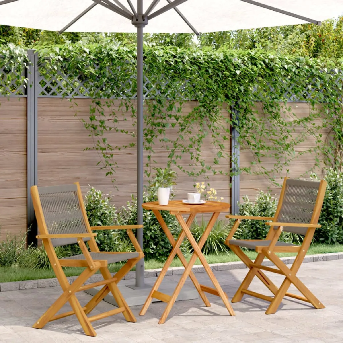 vidaXL Jeu de Bistro Balcon 3pcs Aluminium Coulé Salon de Jardin Balcon 42165 - vue 9