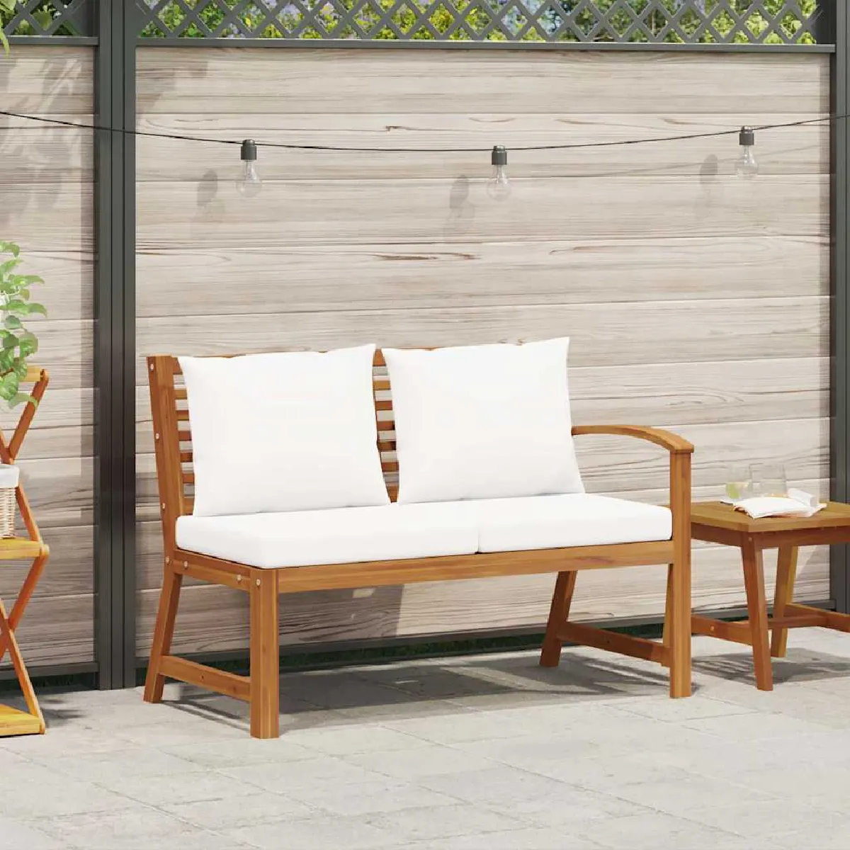 vidaXL - Banc de jardin - Bois d'acacia - 114,5 cm - Image 2