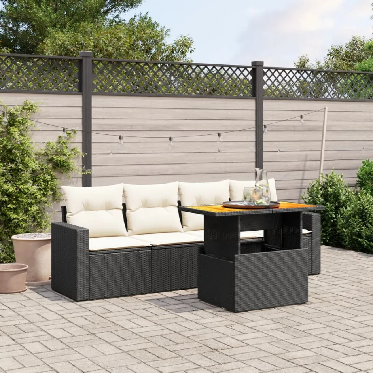 vidaXL Ensemble de salon de jardin 5 pcs