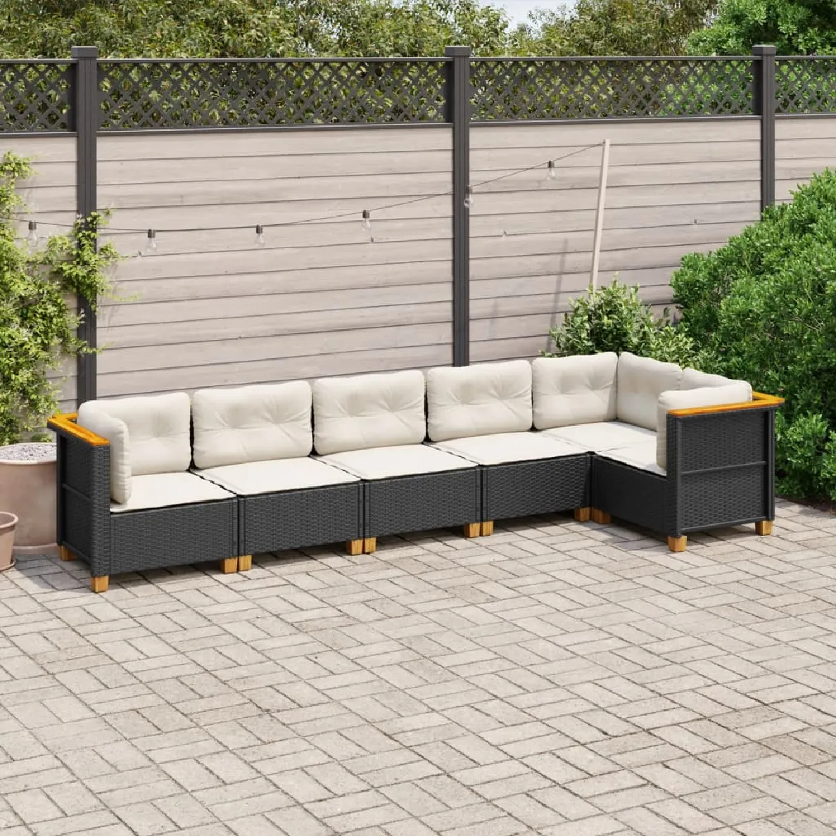 vidaXL Ensemble de jardin avec coussins 6 pièces