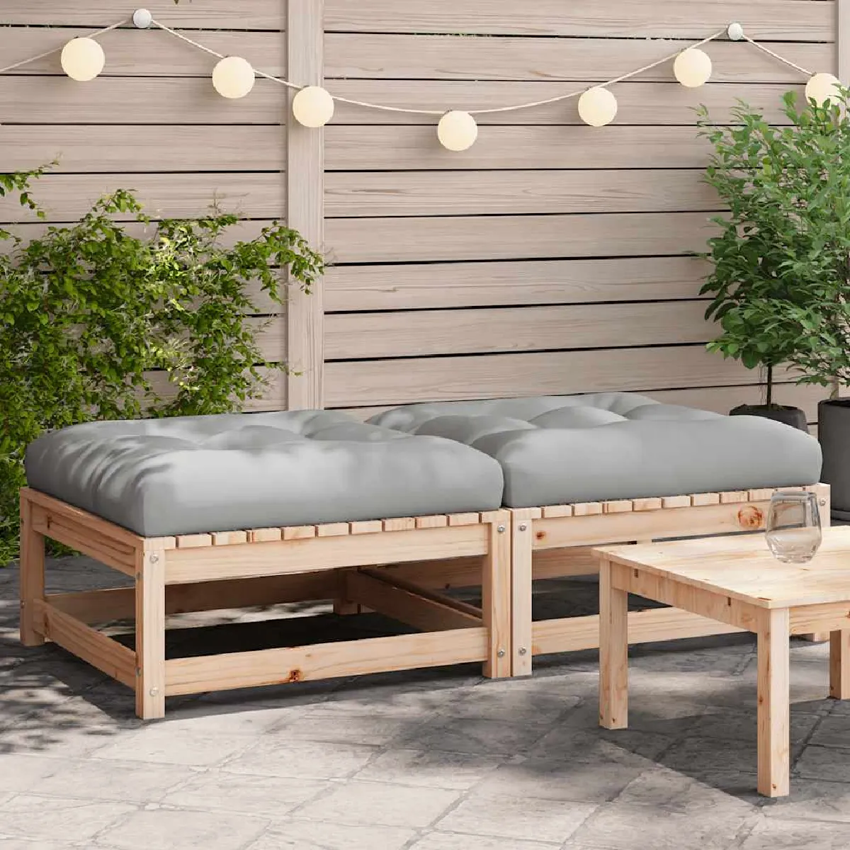 vidaXL Repose pieds Jardin 2 pcs - vue 2