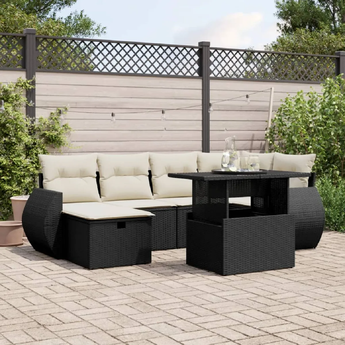 vidaXL Salon de jardin ajustable