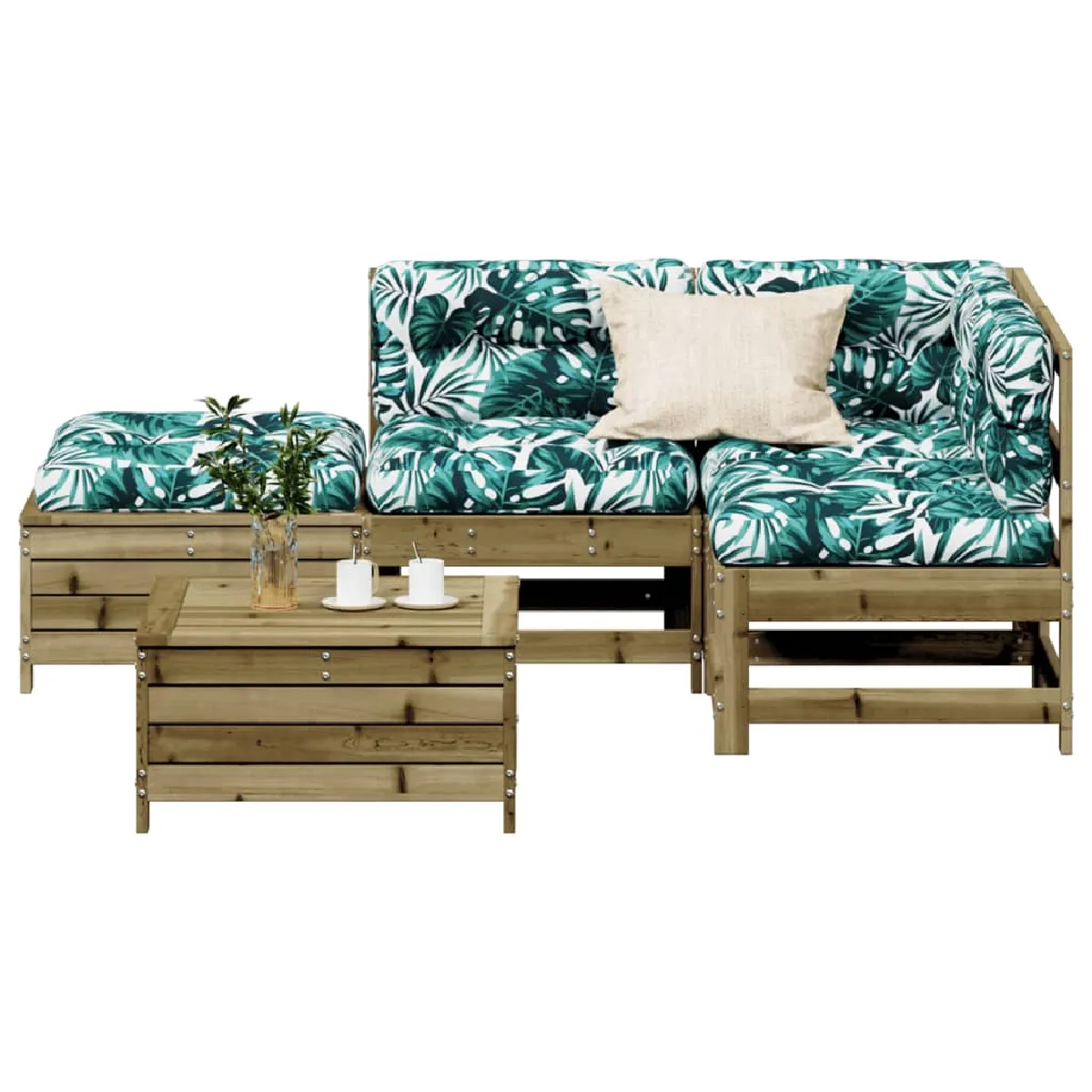 VIDAXL  Salon de jardin 5 pcs - Bois de pin