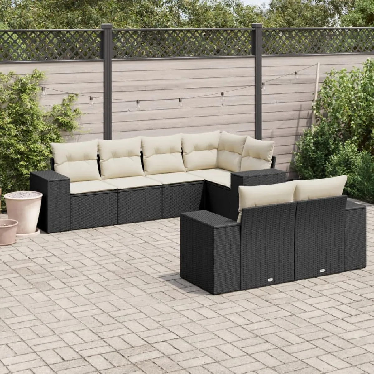 Vidaxl Salon De Jardin Rotin 7 Personnes 7 Pieces - Image 3
