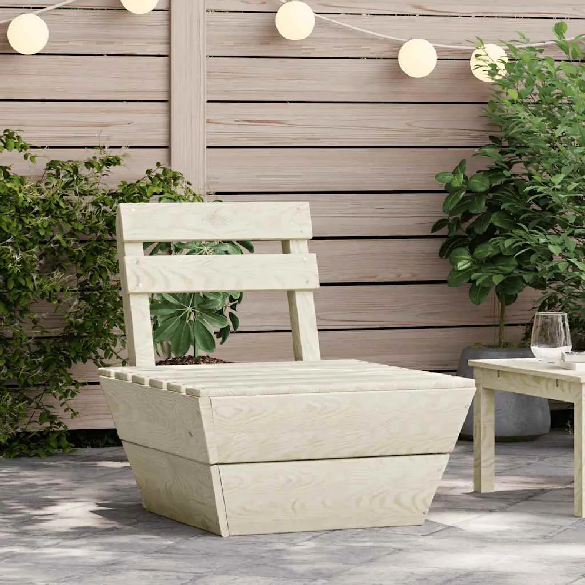 vidaXL Canapé Central Sectionnel Bois d'Épicéa Imprégné