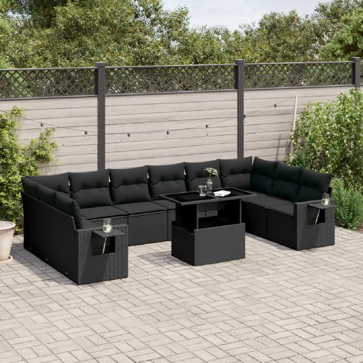vidaXL Salon de jardin 11 pcs avec coussins - vue 8