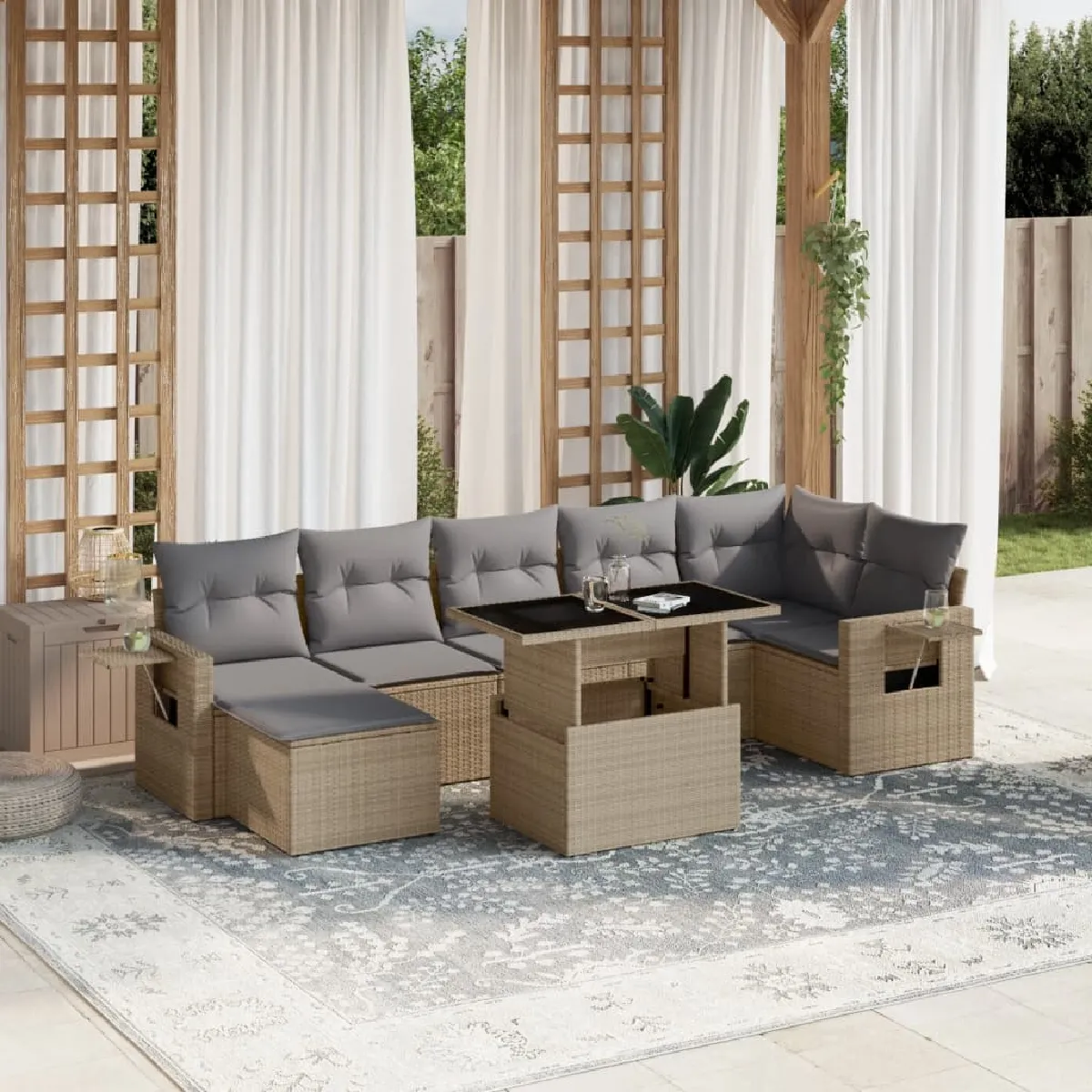 vidaXL Salon de jardin ajustable - vue 4