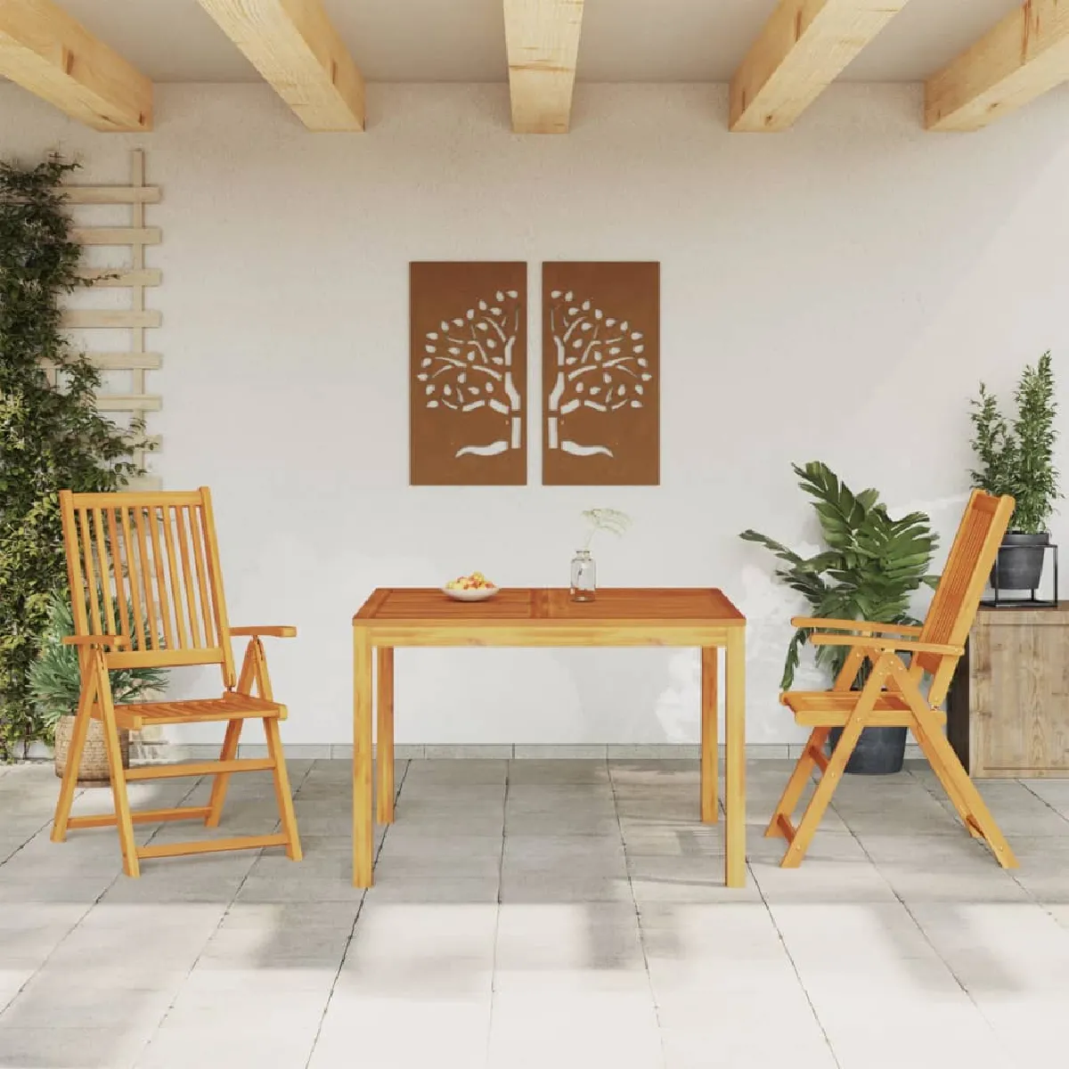 VIDAXL Ensemble à manger 3 pcs Bois d'Acacia