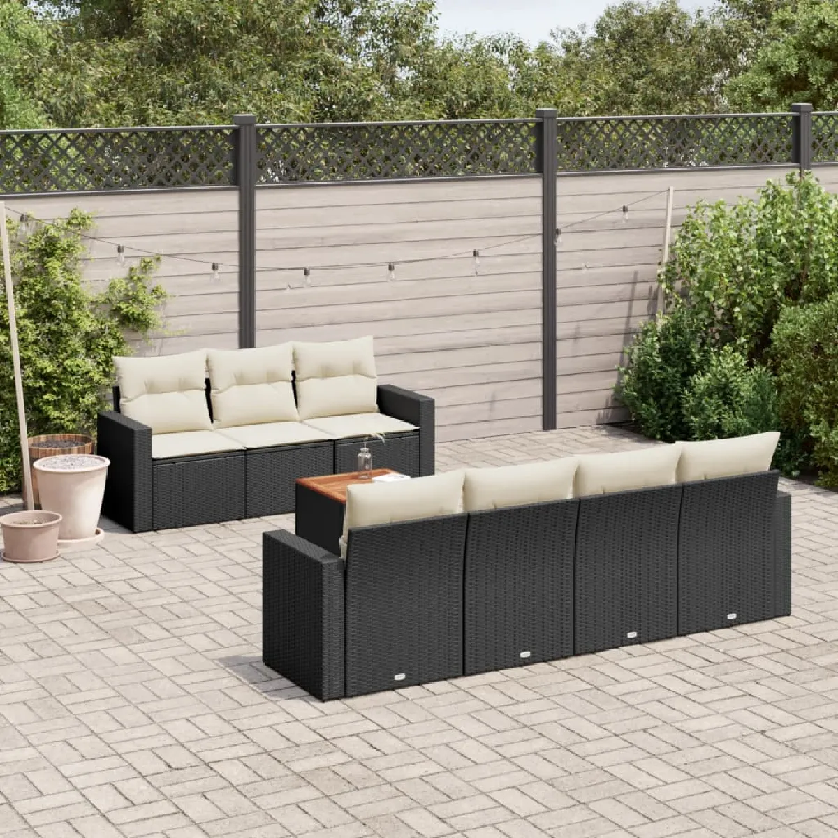 Salon de jardin vidaXL 8 pcs résine tressée - vue 2