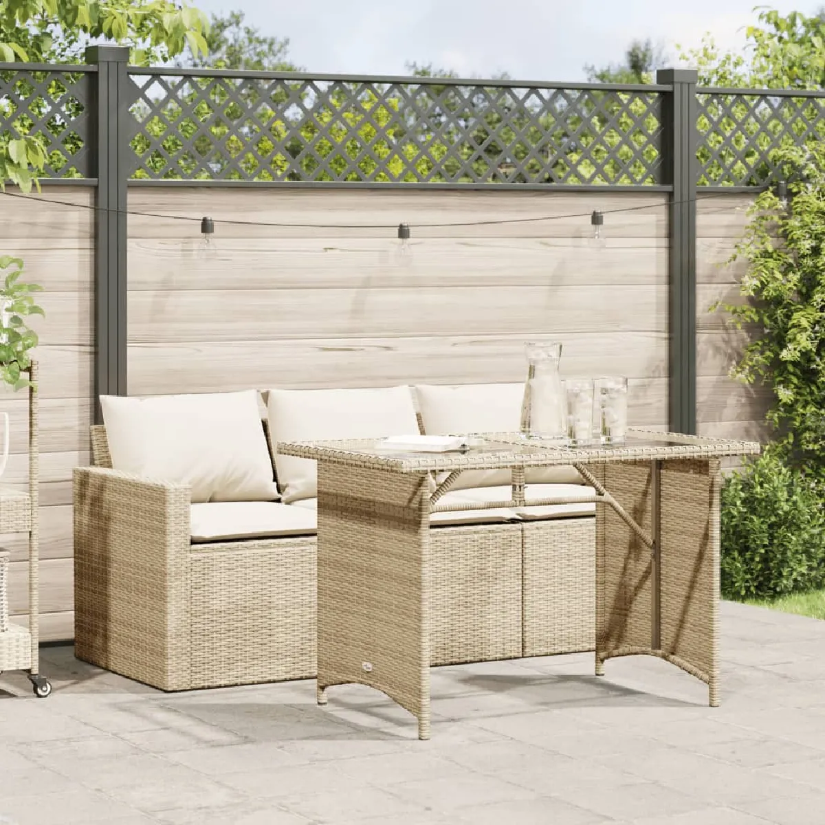 Ensemble à manger de jardin vidaXL poly rotin