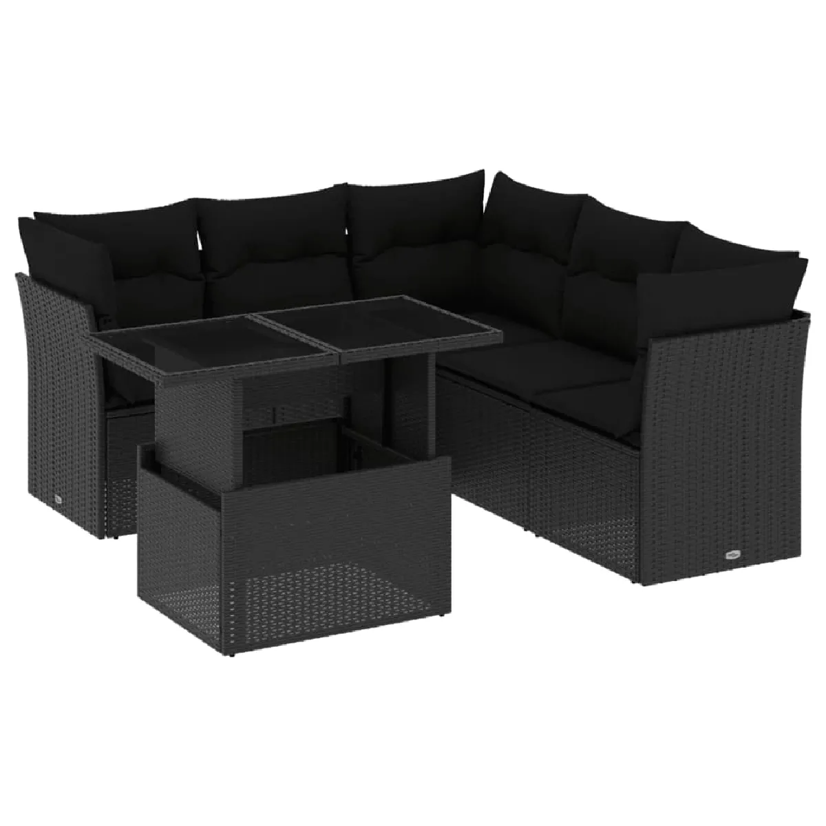 vidaXL Salon de jardin 6 pcs résine tressée Coussins - vue 6