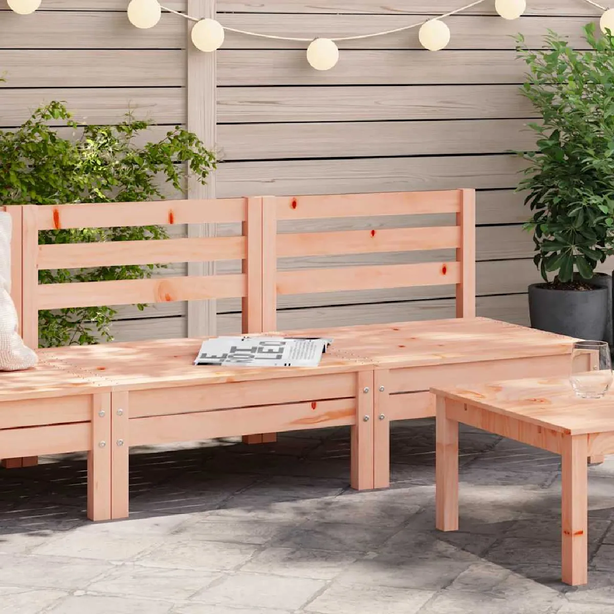 vidaXL Canapés de Jardin sans Accoudoirs 2 pcs Sièges avec Dossier Meubles de Jardin Terrasse Patio Extérieur Bois Massif 838003 - vue 2