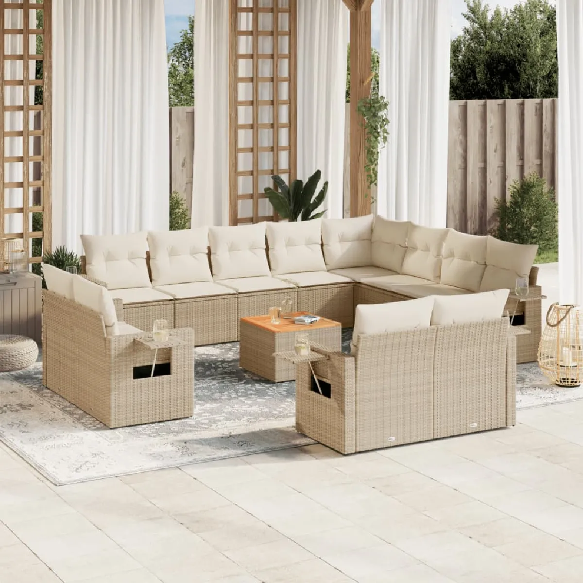 Salon de jardin vidaXL 13 pcs