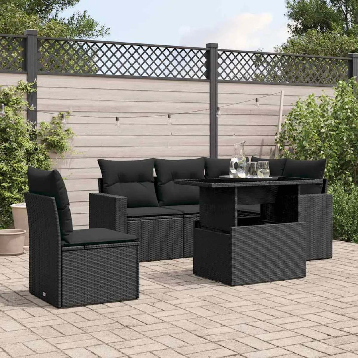 vidaXL Salon de jardin avec coussins 6 pcs - vue 2