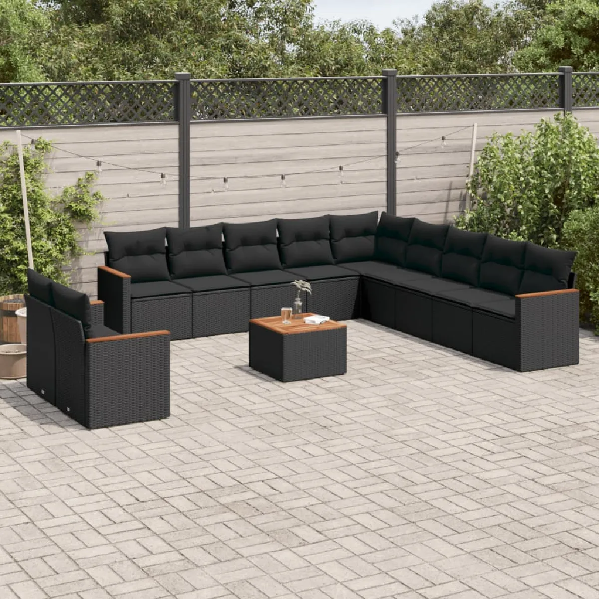 VIDAXL Salon de jardin 12 pcs avec coussins - vue 6