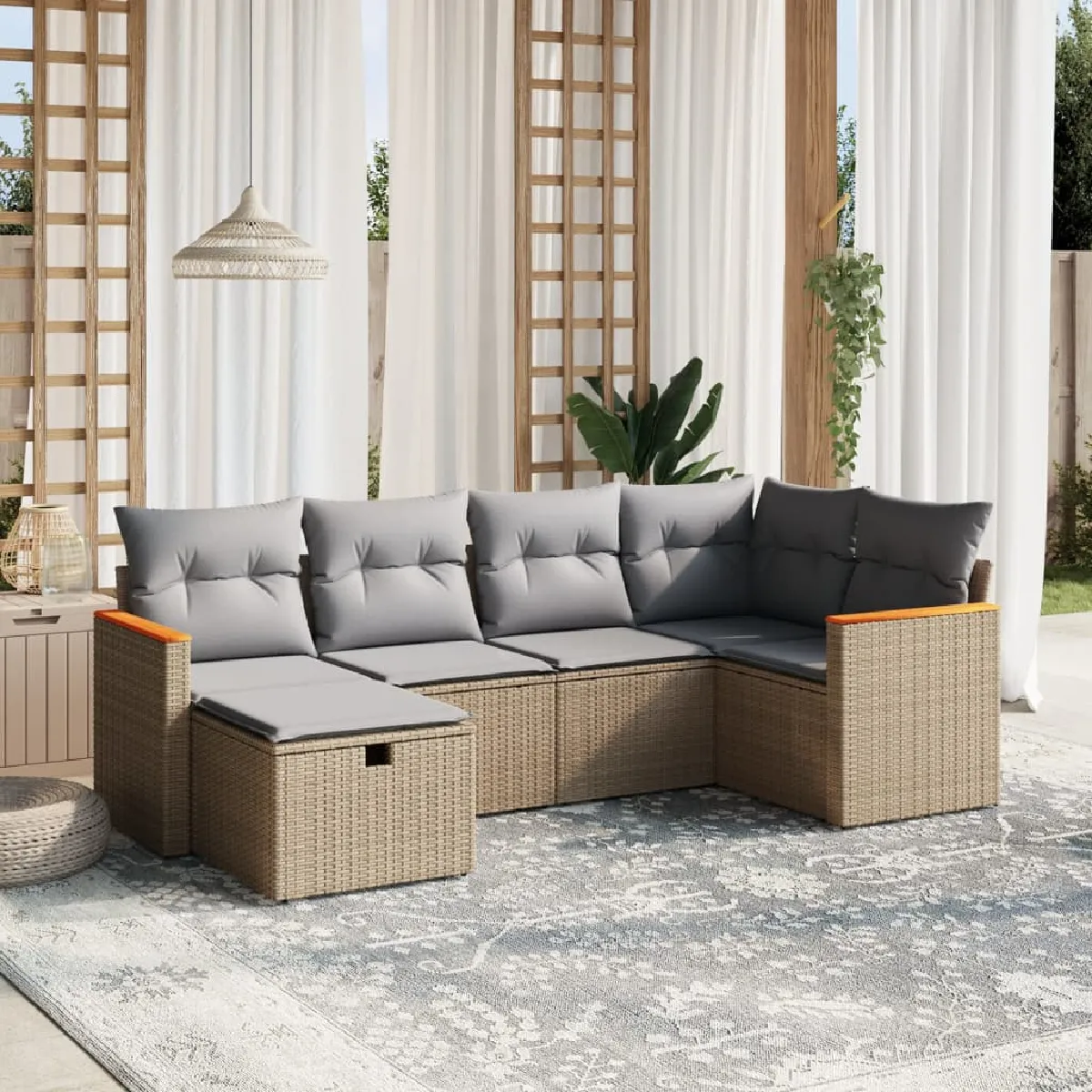 Salon de jardin VIDAXL 6 pcs - vue 9