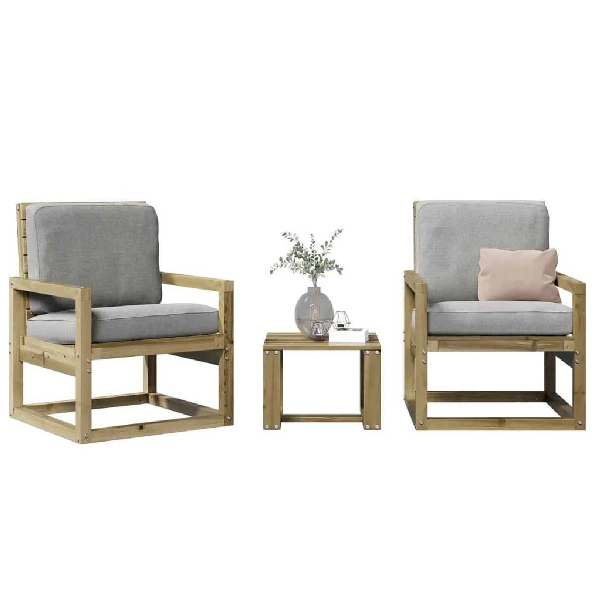 vidaXL Salon de jardin Bois de pin - vue 8