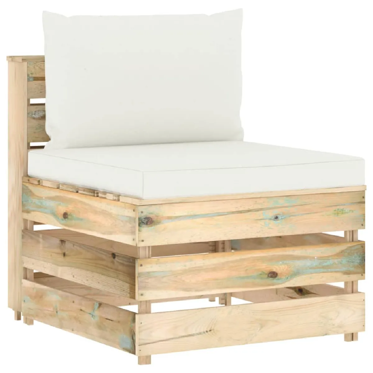 vidaXL Canapé central sectionnel Coussins bois - vue 6