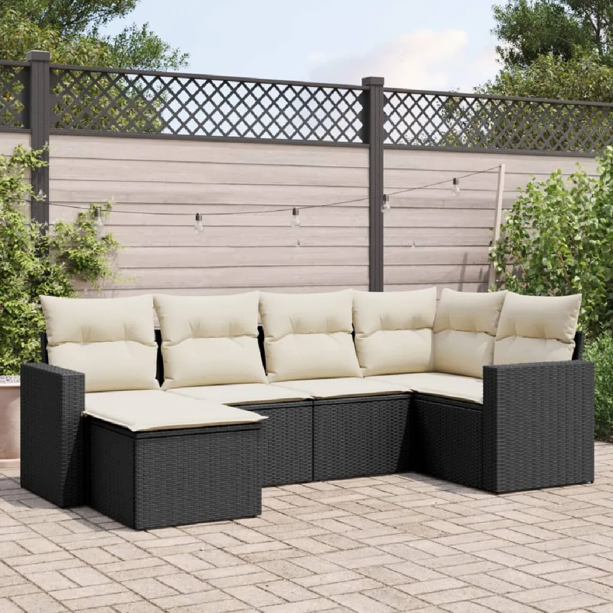 vidaXL Salon de jardin 6pcs résine tressée - vue 2