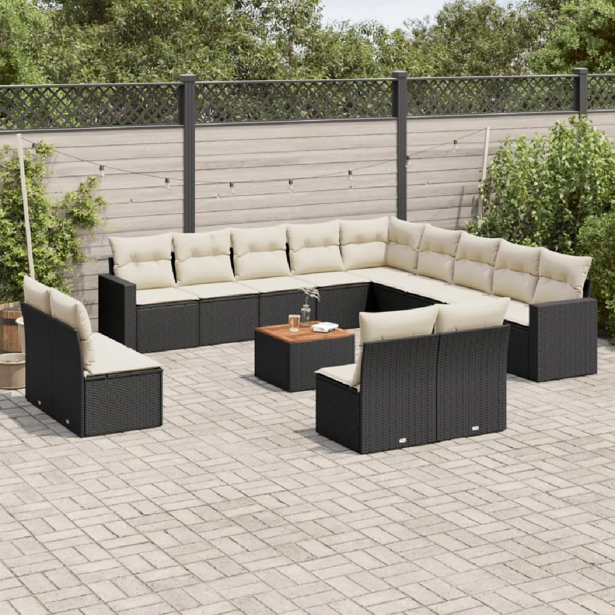 vidaXL Salon de jardin avec coussins 14 pcs - vue 4