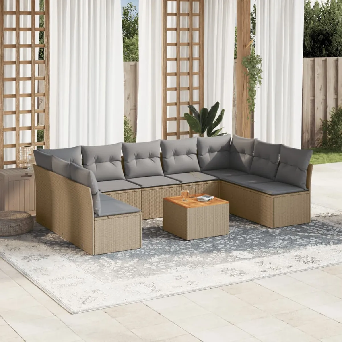 vidaXL Salon de jardin 10pcs - vue 2