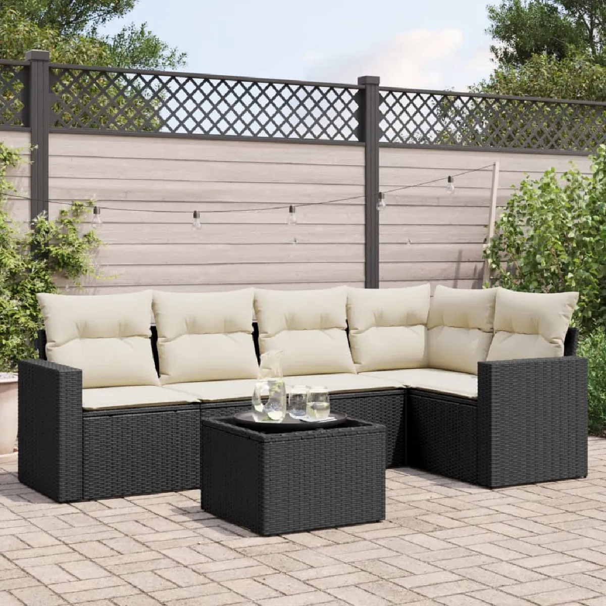 vidaXL Salon de jardin 6 pcs avec rangement - vue 2