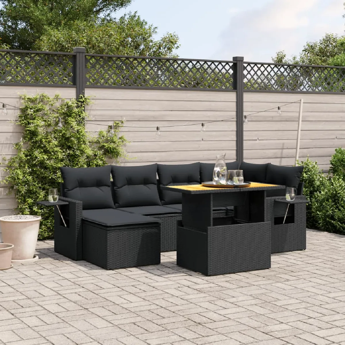 Salon de jardin vidaXL 7 pcs - vue 5