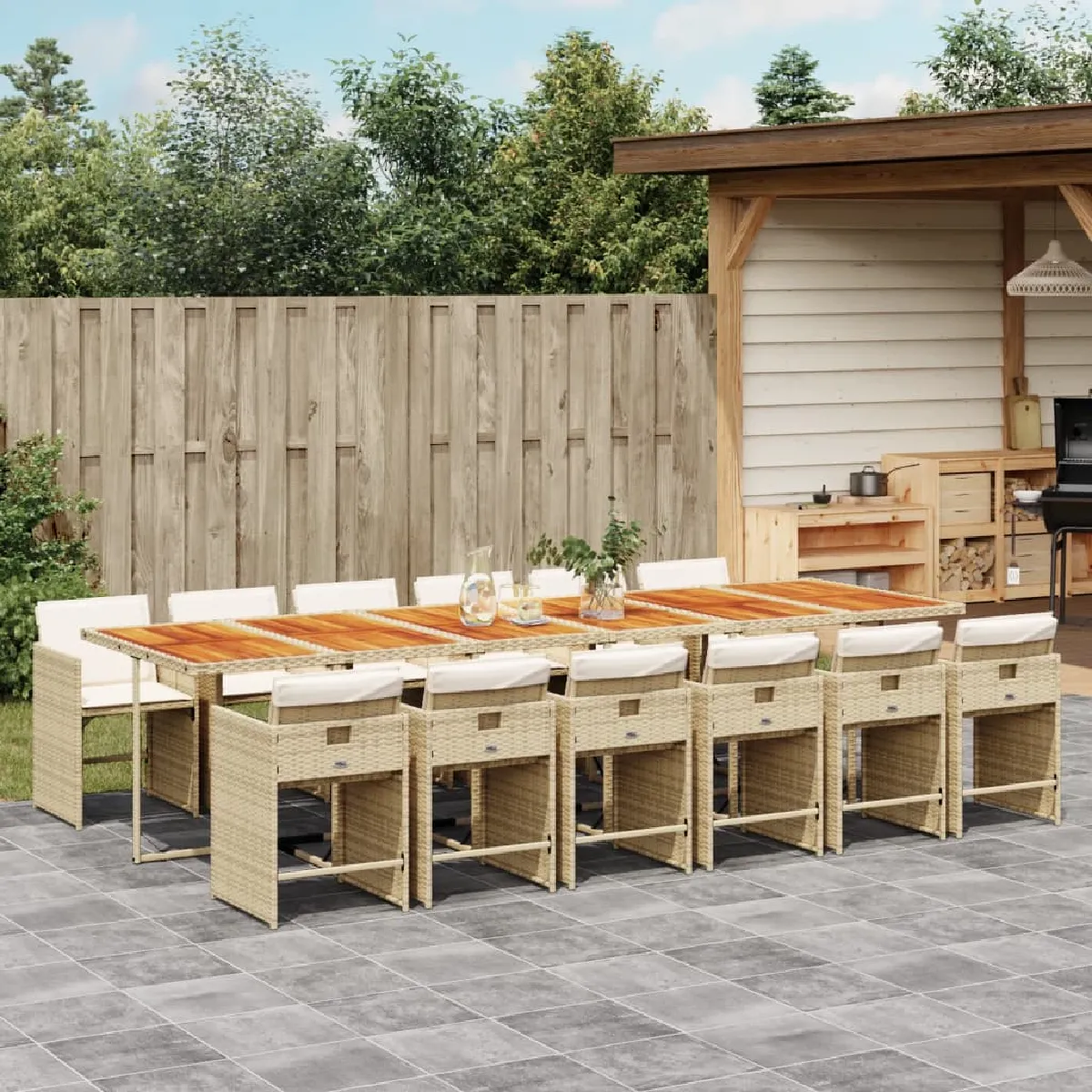 vidaXL Ensemble à manger de jardin résine tressée - vue 4
