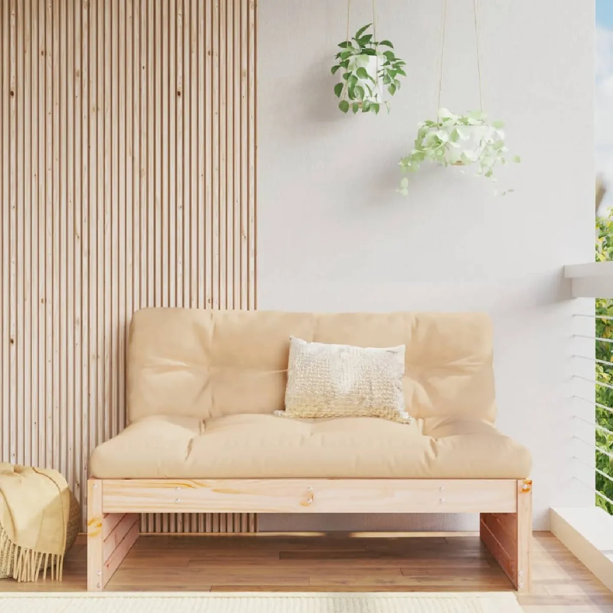 vidaXL Canapé central de jardin - 120x80 cm