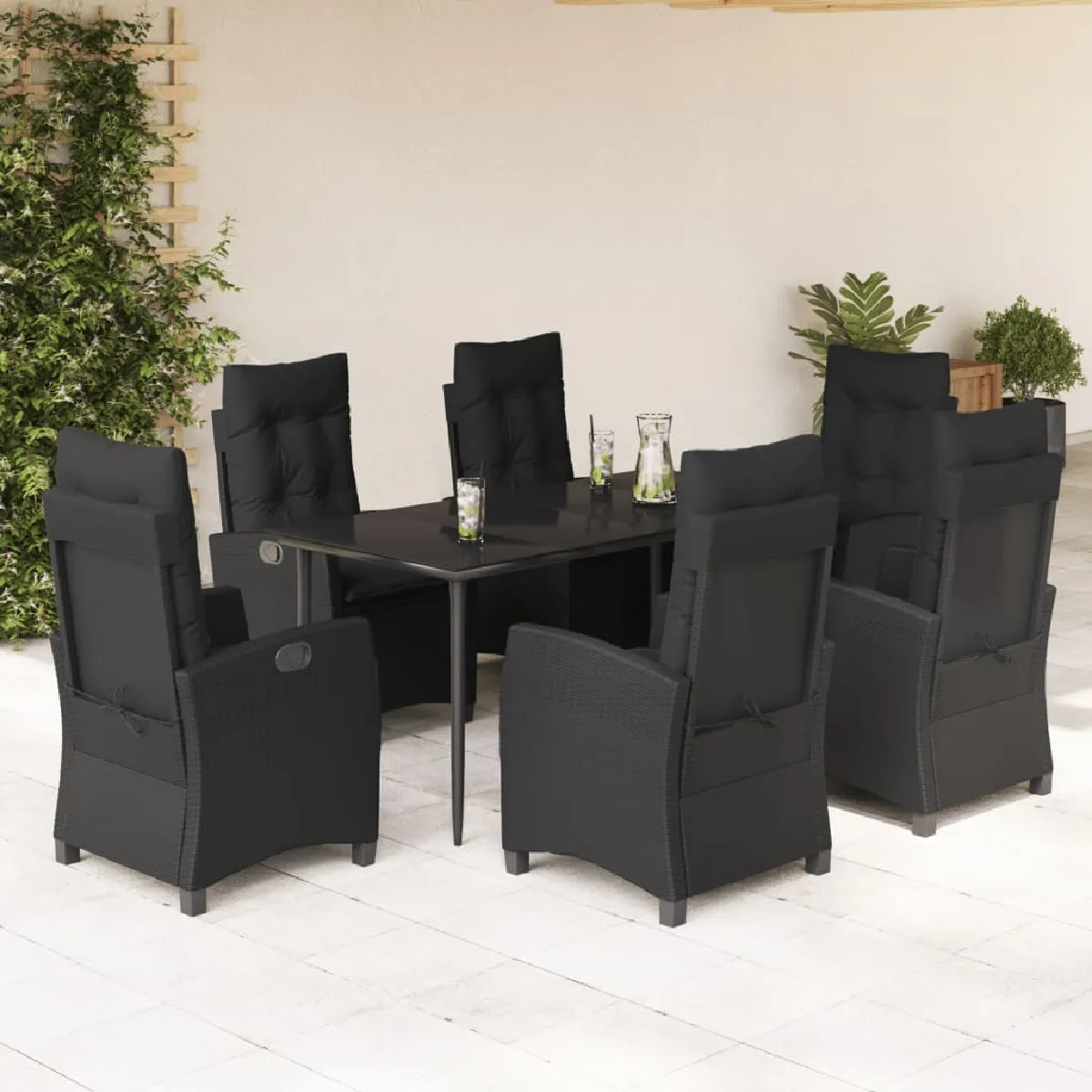 vidaXL Ensemble à manger de jardin rotin - vue 4