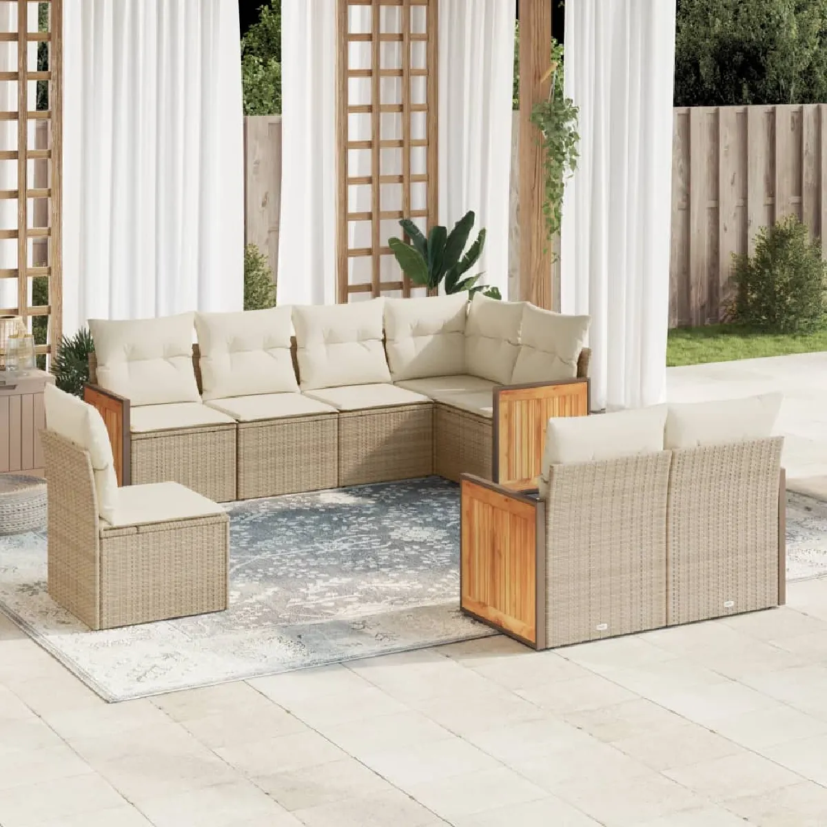 Salon de jardin VIDAXL 8 pcs - vue 5