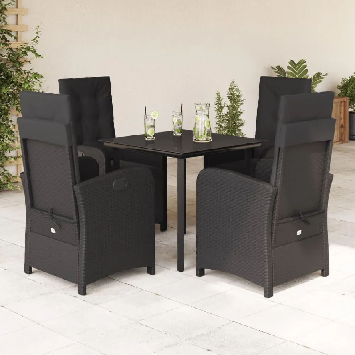 VidaXL Ensemble à manger avec coussins 5 pièces