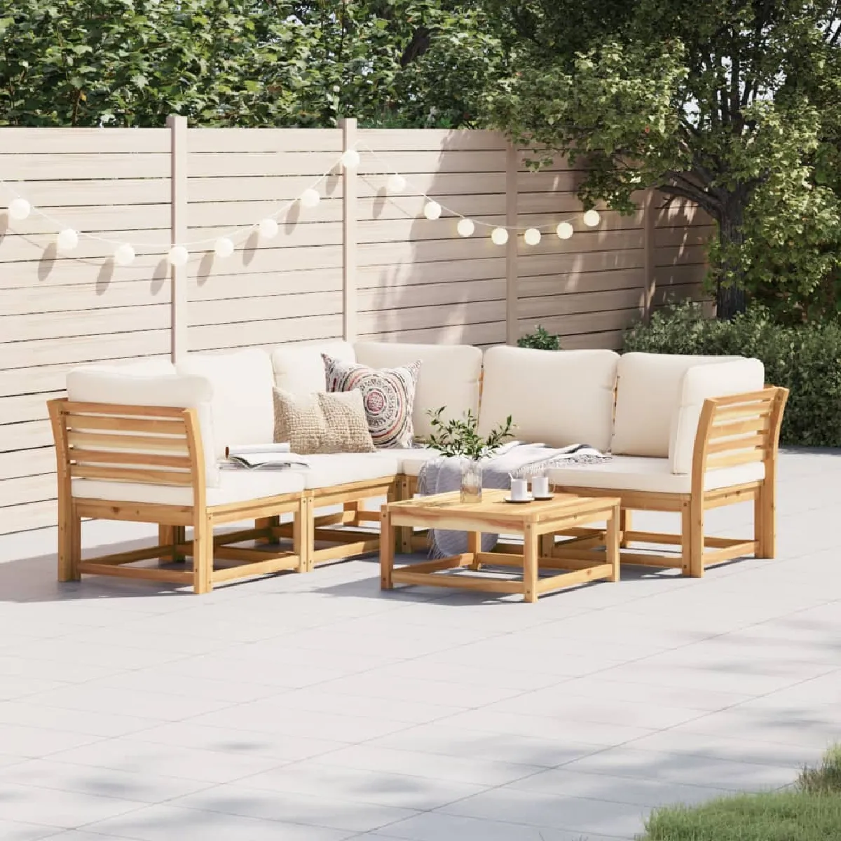 vidaXL Salon de jardin 6 pcs Bois d'acacia solide - vue 3