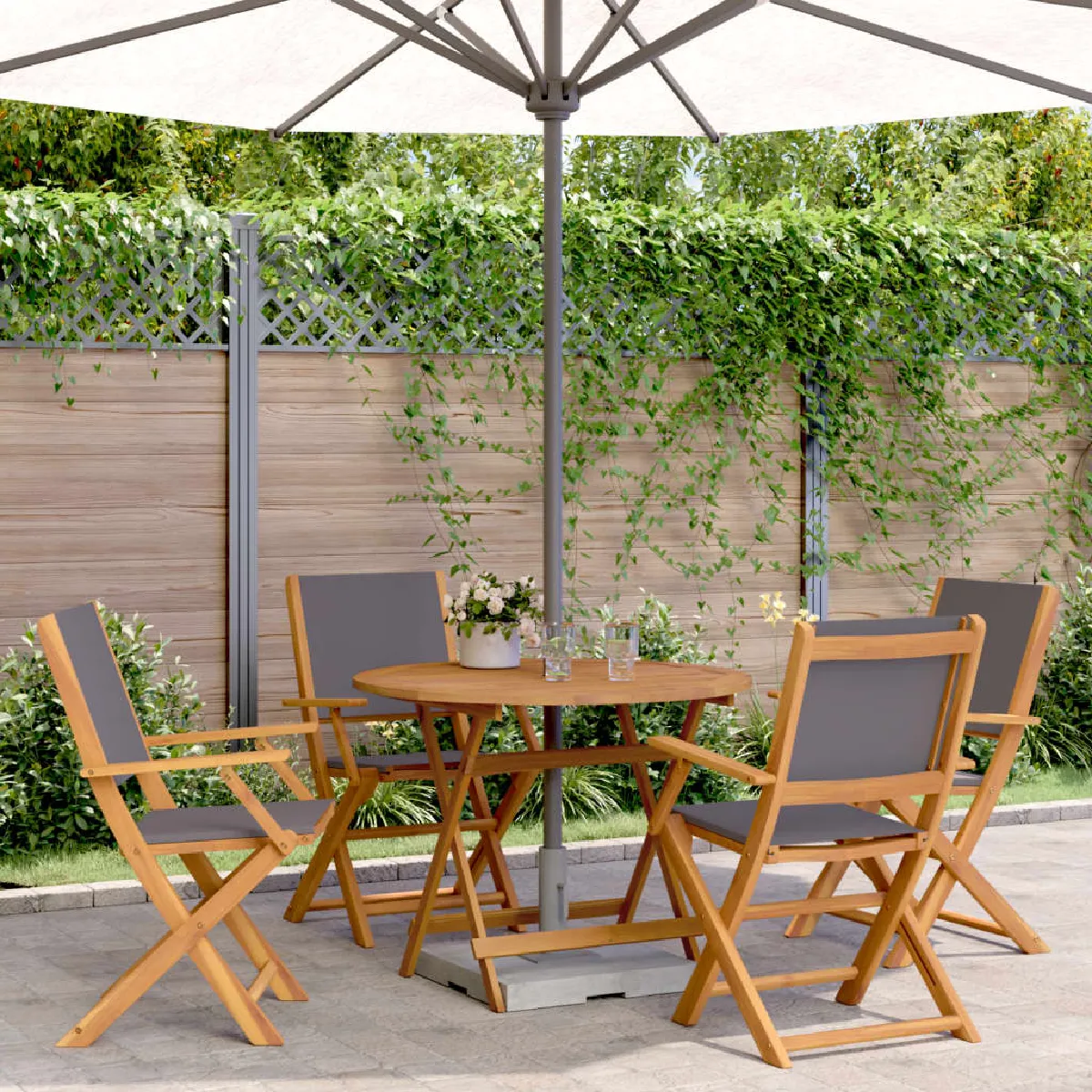 Vidaxl Ensemble À Manger De Jardin - 5 Pcs - Anthracite