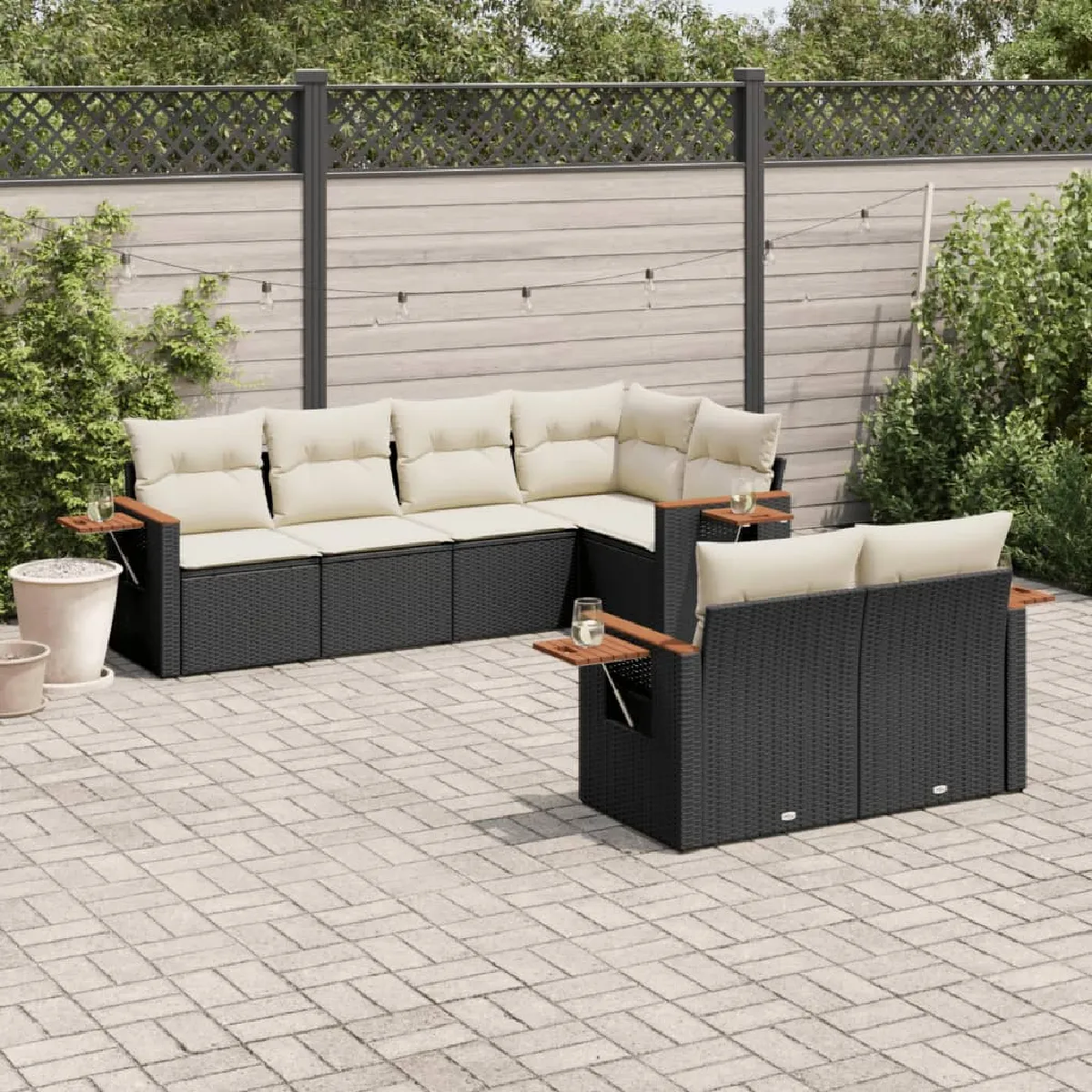vidaXL Salon de jardin 7 pcs avec coussins - vue 9