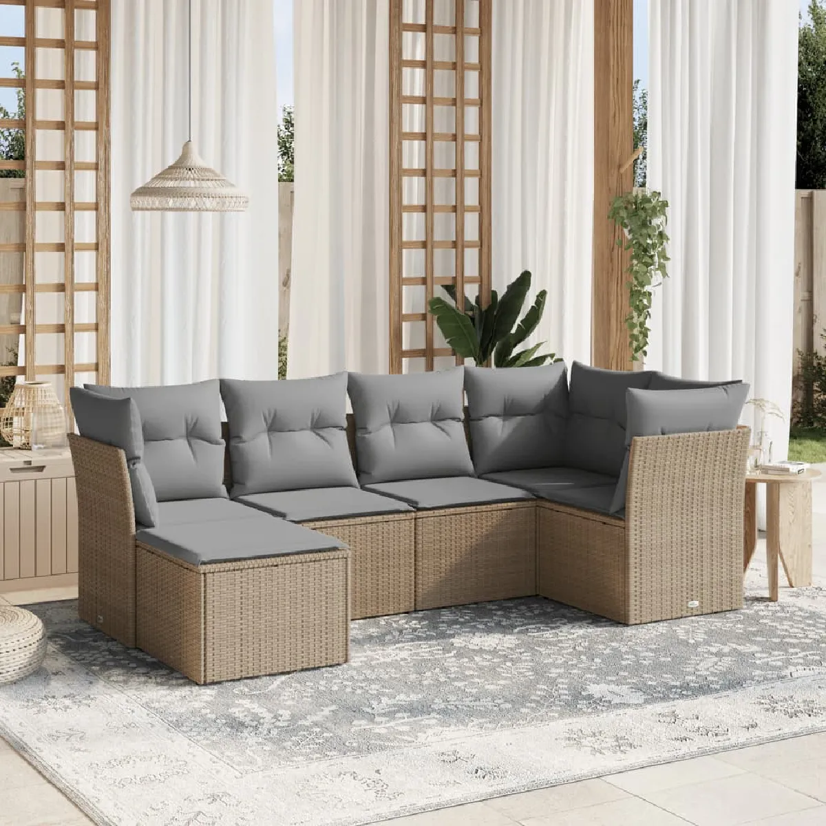 vidaXL Salon de jardin 6 pcs Mélange - vue 7